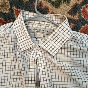Mizzen+Main Navy and White Grid Shirt